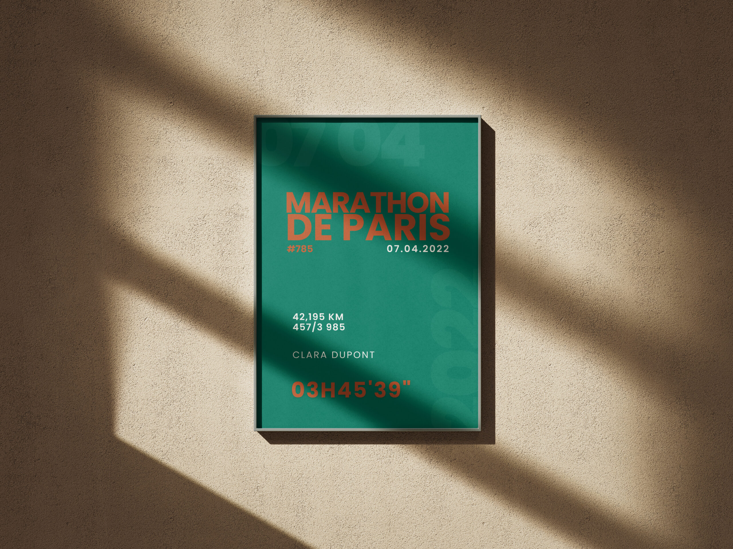 Affiche de sport personnalisée finisher marathon