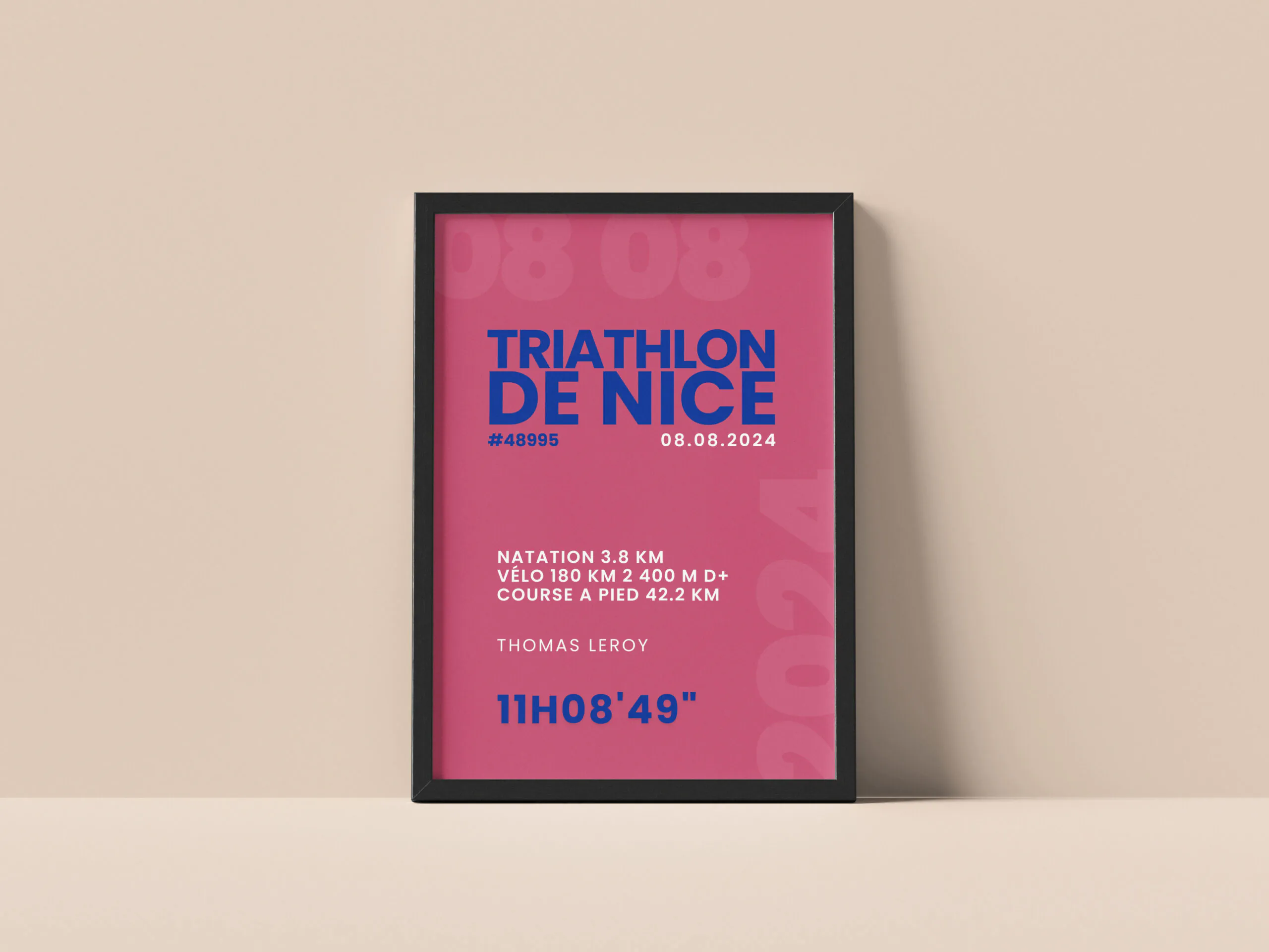 Affiche de sport personnalisée finisher triathlon